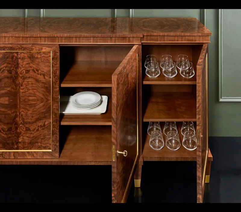Modern History MH1184F01 Large Walnut Breakfront Cabinet Modern History MH1184F01 Large Walnut Breakfront Cabinet
