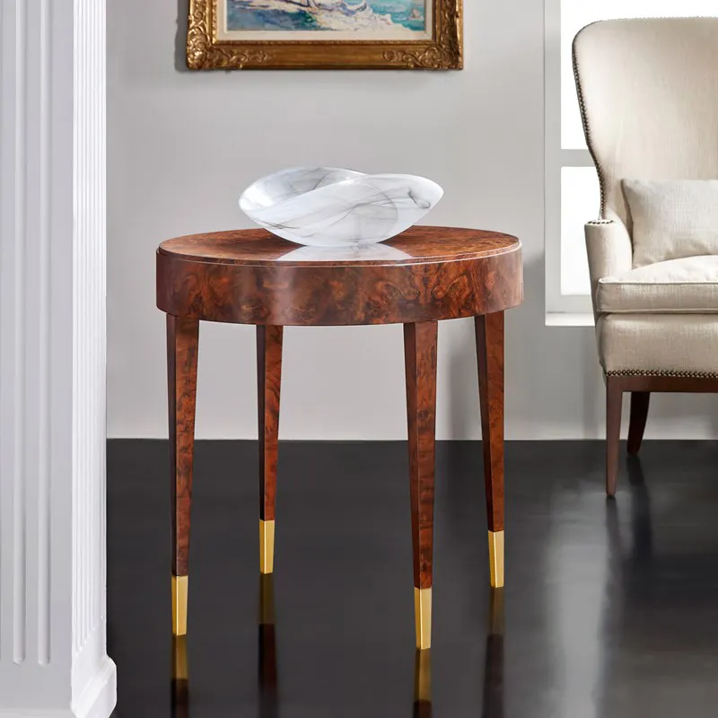 Modern History MH1200F01 Salena Round End Table Walnut Burl Modern History MH1200F01 Salena Round End Table Walnut Burl