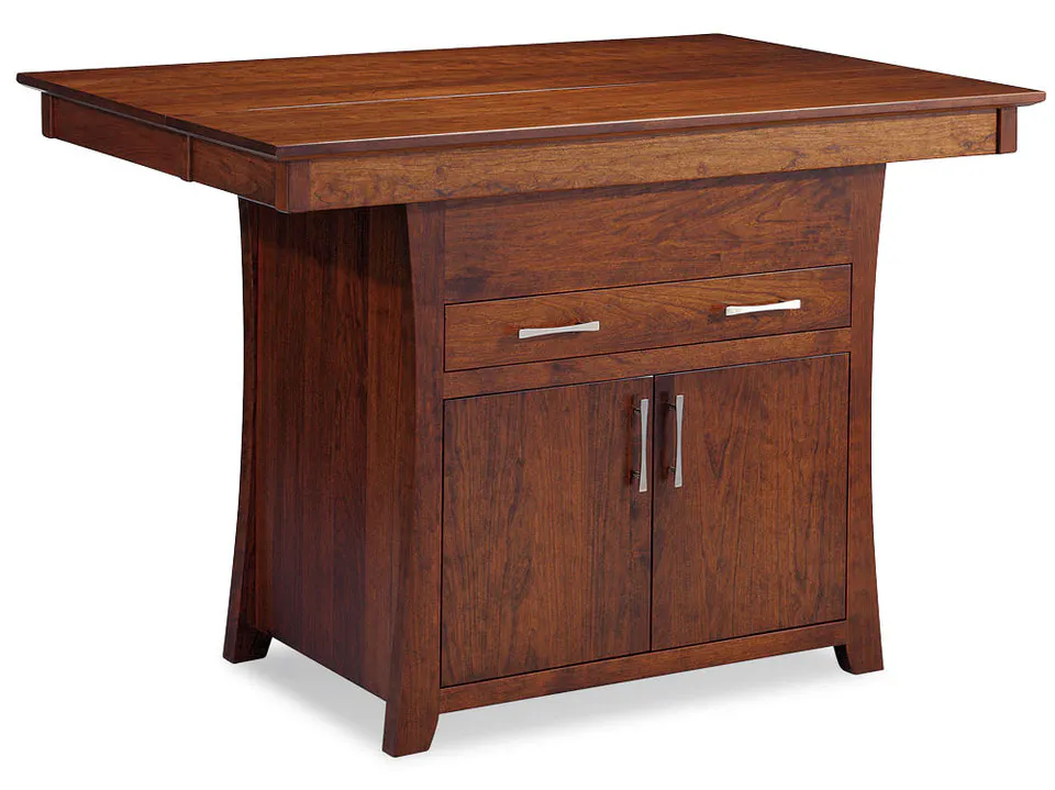 Simply Amish MSIL54 Loft Island Table - Adjustable Shelf Behind Doors. 1" thick top standard Simply Amish MSIL54 Loft Island Table - Adjustable Shelf Behind Doors. 1" thick top standard
