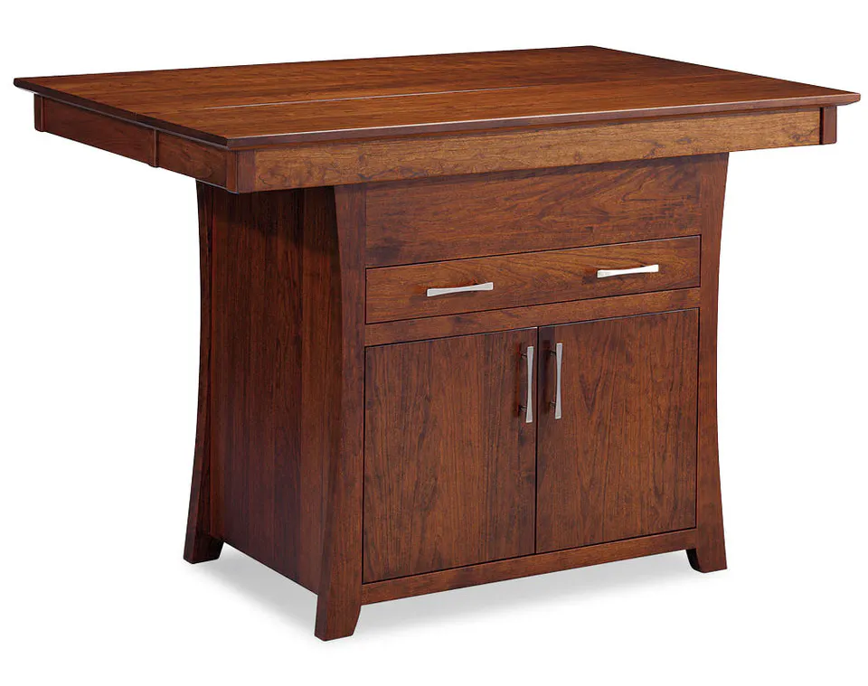 Simply Amish MSIL54 Loft Island Table - Adjustable Shelf Behind Doors. 1" thick top standard Simply Amish MSIL54 Loft Island Table - Adjustable Shelf Behind Doors. 1" thick top standard