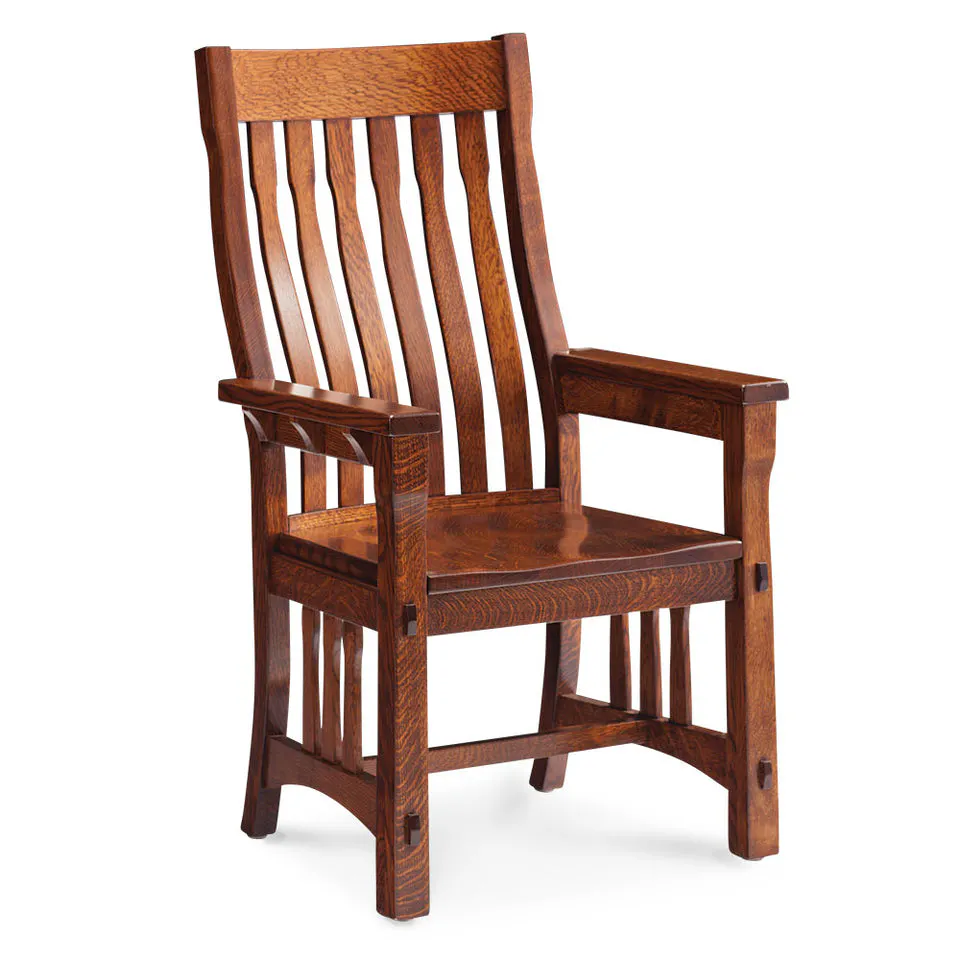 Simply Amish ECMRY-01A-L MaRyan Arm Chair w/ Leather Cushion Seat