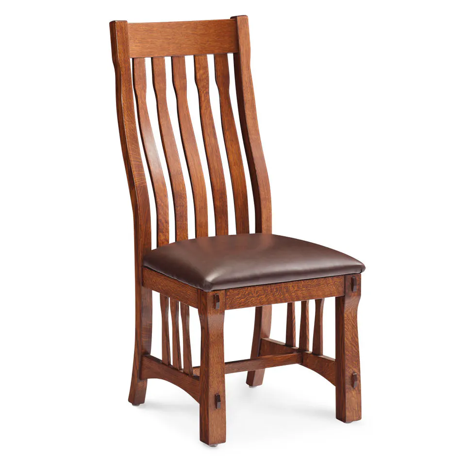 Simply Amish ECMRY-02A-L MaRyan Side Chair w/ Leather Cushion Seat