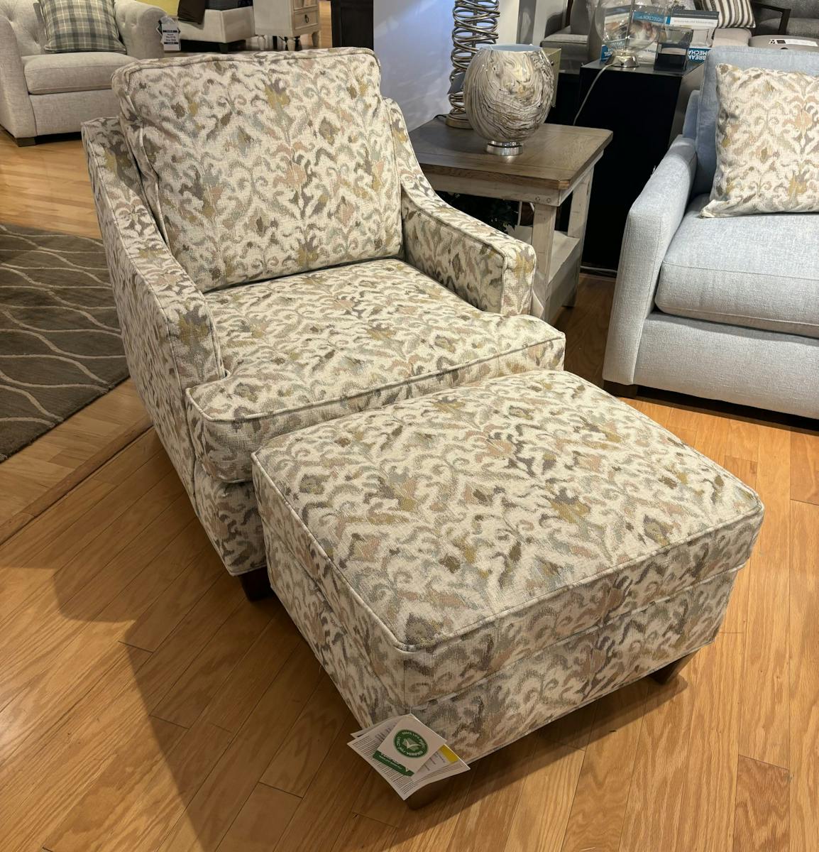 Bassett C000-12ST and C000-01 Custom Chair and Ottoman Bassett C000-12ST and C000-01 Custom Chair and Ottoman