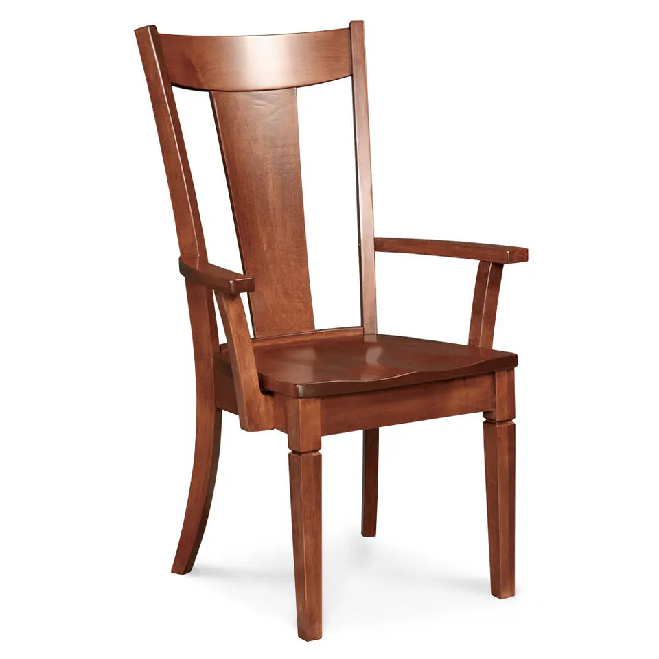 Simply Amish SAANA-L Allison Arm Chair w/ Leather Cushion Seat