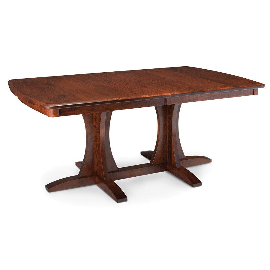 Simply Amish ETGRC-G05F24-4 Grace Double Pedestal Table w/ Four 12″ Leaves