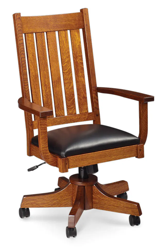 Simply Amish SAGRADC-W Grant Arm Desk Chair w/ Wood Seat Simply Amish SAGRADC-W Grant Arm Desk Chair w/ Wood Seat