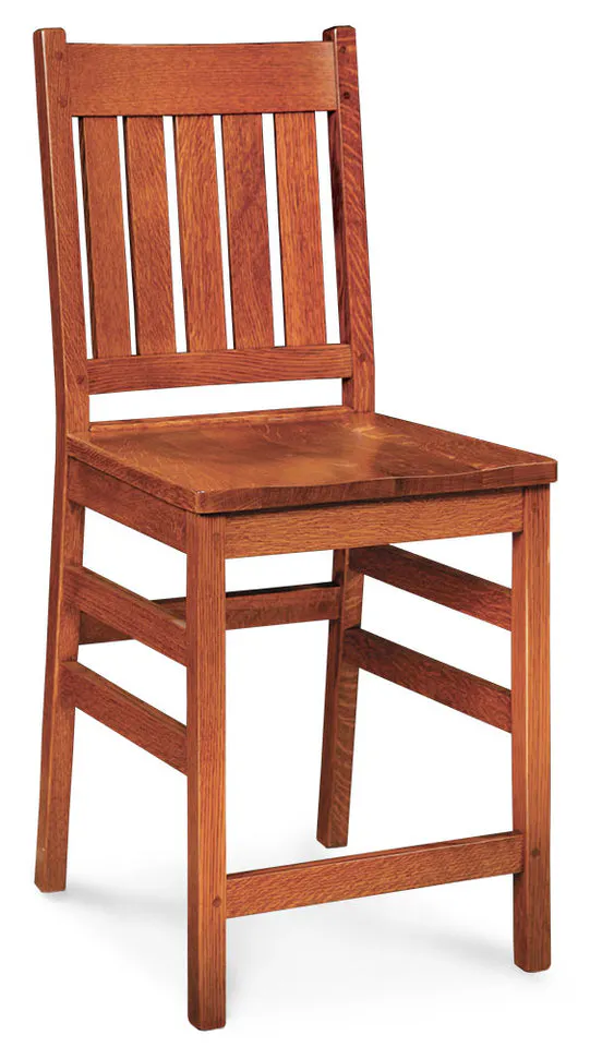 Simply Amish SAGRSBS30-L Grant Stationary Barstool w/ Leather Cushion Seat, 30" Seat Height Simply Amish SAGRSBS30-L Grant Stationary Barstool w/ Leather Cushion Seat, 30" Seat Height