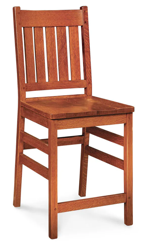 Simply Amish SAGRSBS30-L Grant Stationary Barstool w/ Leather Cushion Seat, 30" Seat Height Simply Amish SAGRSBS30-L Grant Stationary Barstool w/ Leather Cushion Seat, 30" Seat Height