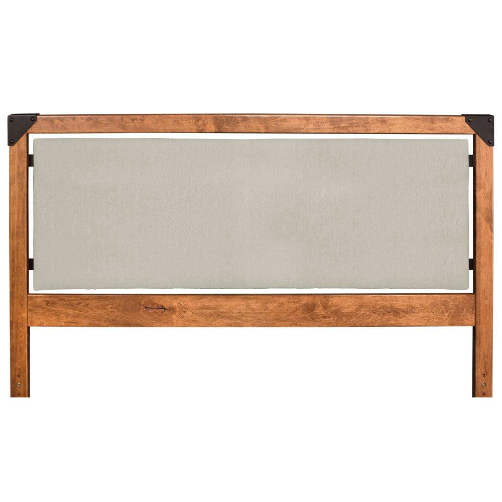 Simply Amish SBKOD-05B5+SAOKOD5-F Kodiak Twin Bed, Upholstered Headboard