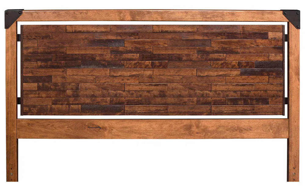 Simply Amish SBKOD-05B4+SAOKOD4-LSP Kodiak Full Bed, Layered Slats Panel Headboard Simply Amish SBKOD-05B4+SAOKOD4-LSP Kodiak Full Bed, Layered Slats Panel Headboard