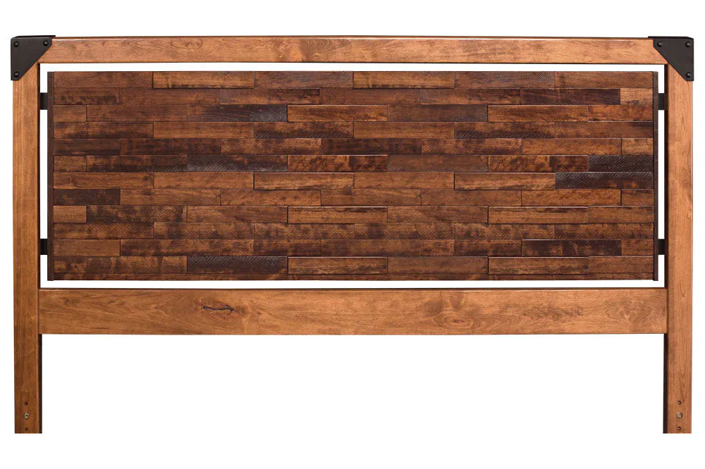 Simply Amish SBKOD-05B4+SAOKOD4-LSP Kodiak Full Bed, Layered Slats Panel Headboard Simply Amish SBKOD-05B4+SAOKOD4-LSP Kodiak Full Bed, Layered Slats Panel Headboard