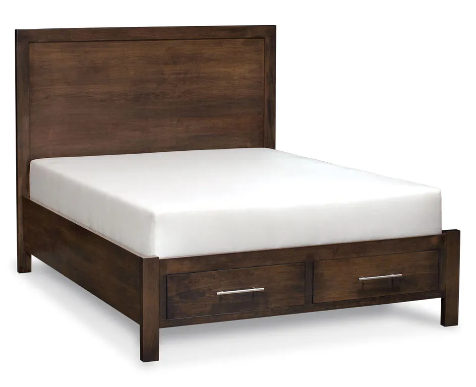 Simply Amish SBABR-22B3 Auburn Bay Single Queen Panel Bed with Footboard Storage Simply Amish SBABR-22B3 Auburn Bay Single Queen Panel Bed with Footboard Storage