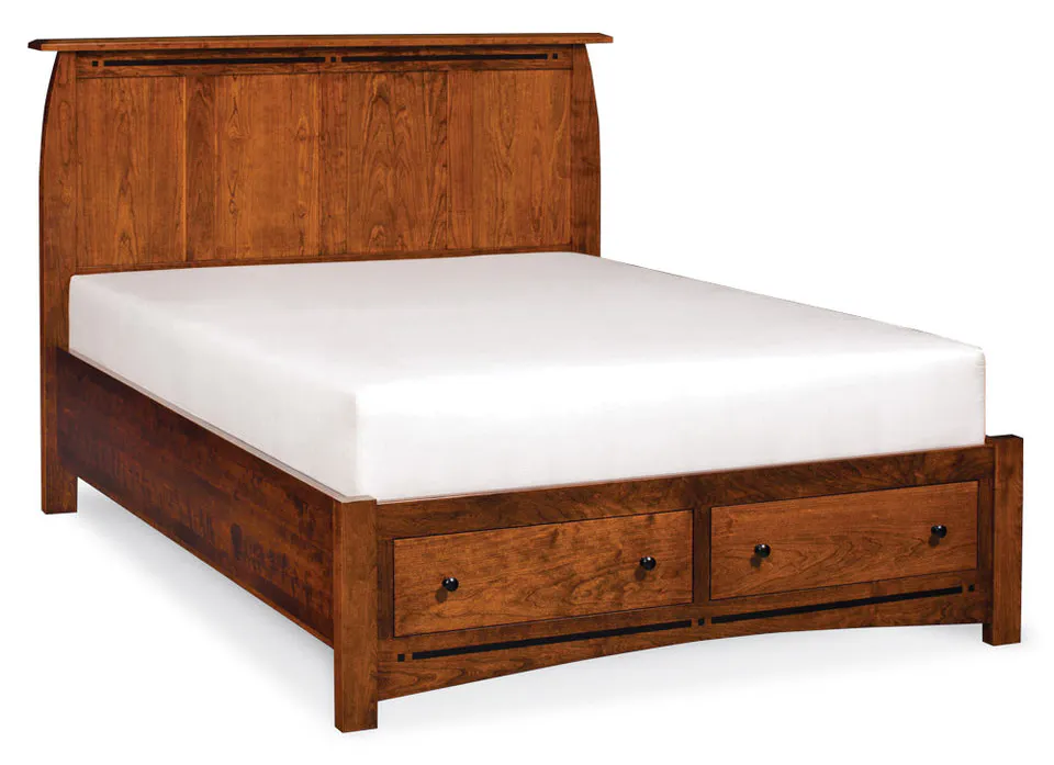 Simply Amish SBASP-05F1 Aspen Panel CA King Bed with Footboard Storage Simply Amish SBASP-05F1 Aspen Panel CA King Bed with Footboard Storage