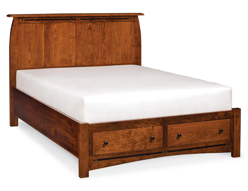 Simply Amish SBASP-05F1 Aspen Panel CA King Bed with Footboard Storage Simply Amish SBASP-05F1 Aspen Panel CA King Bed with Footboard Storage