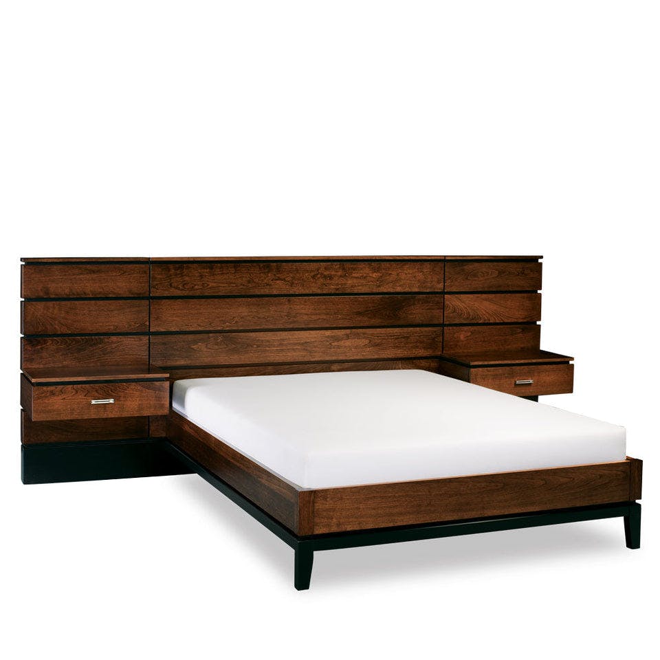 Simply Amish BBFRI-28B5 Frisco Panel Twin Bed with 18″ Attached Nightstands
