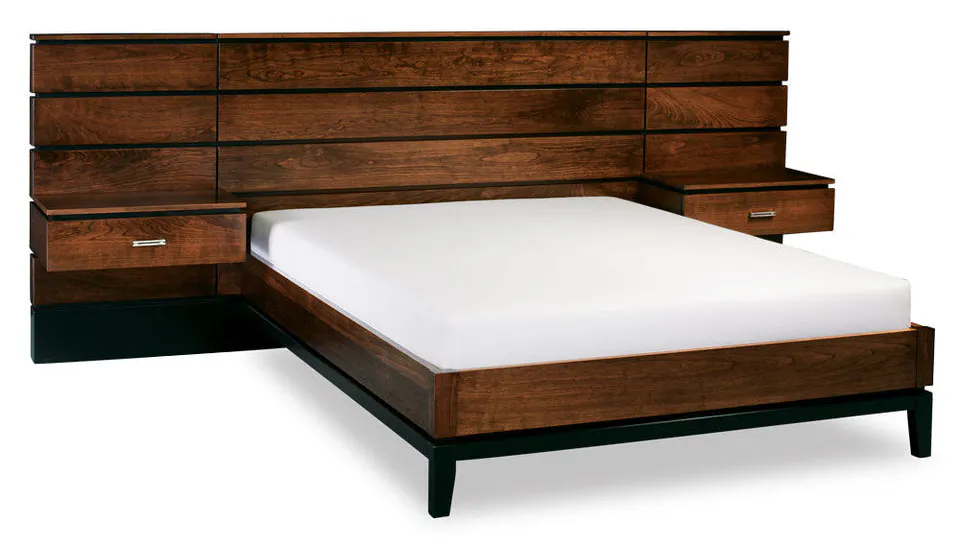 Simply Amish BBFRI-28B1 Frisco Panel CA King Bed with 18" Attached Nightstands Simply Amish BBFRI-28B1 Frisco Panel CA King Bed with 18" Attached Nightstands