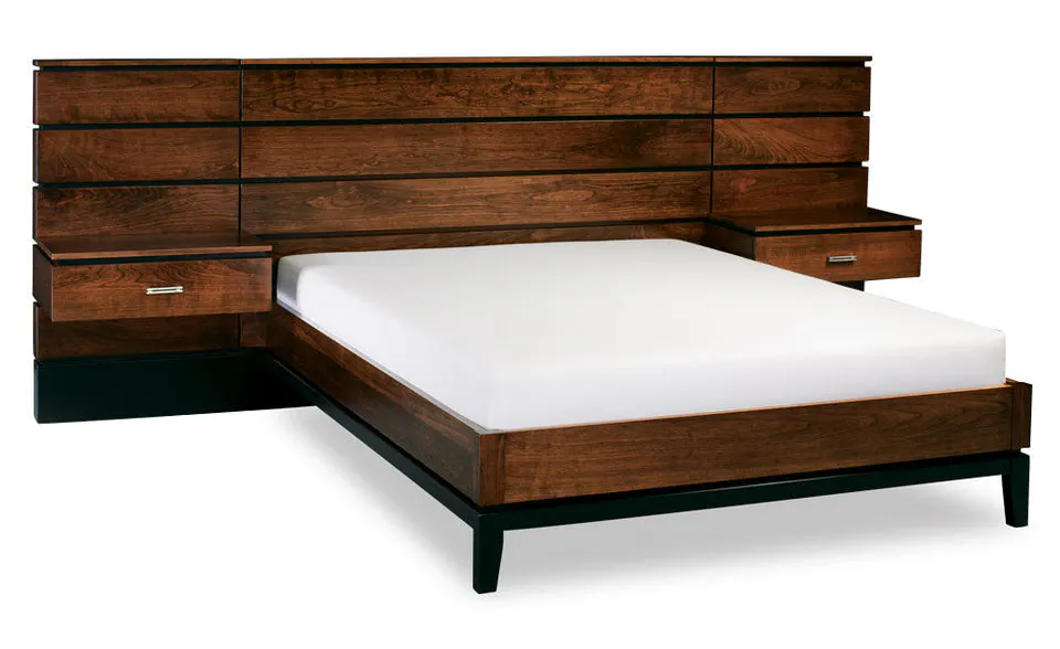 Simply Amish BBFRI-28B1 Frisco Panel CA King Bed with 18" Attached Nightstands Simply Amish BBFRI-28B1 Frisco Panel CA King Bed with 18" Attached Nightstands