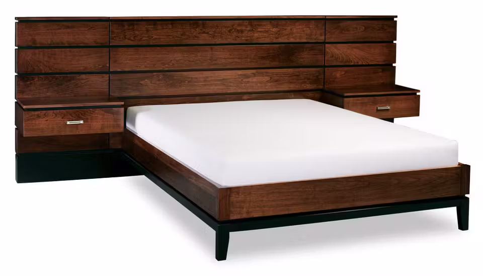 Simply Amish BBFRI-14B2 Frisco Panel Bed King with 26" Attached Nightstands Simply Amish BBFRI-14B2 Frisco Panel Bed King with 26" Attached Nightstands
