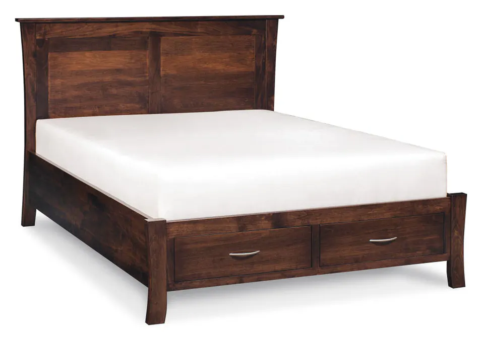 Simply Amish SBGAR-05F1 Garrett Panel CA King Bed with Footboard Storage Simply Amish SBGAR-05F1 Garrett Panel CA King Bed with Footboard Storage