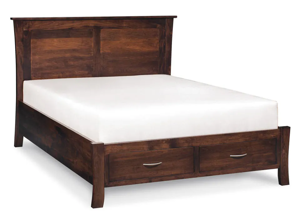 Simply Amish SBGAR-05F1 Garrett Panel CA King Bed with Footboard Storage Simply Amish SBGAR-05F1 Garrett Panel CA King Bed with Footboard Storage