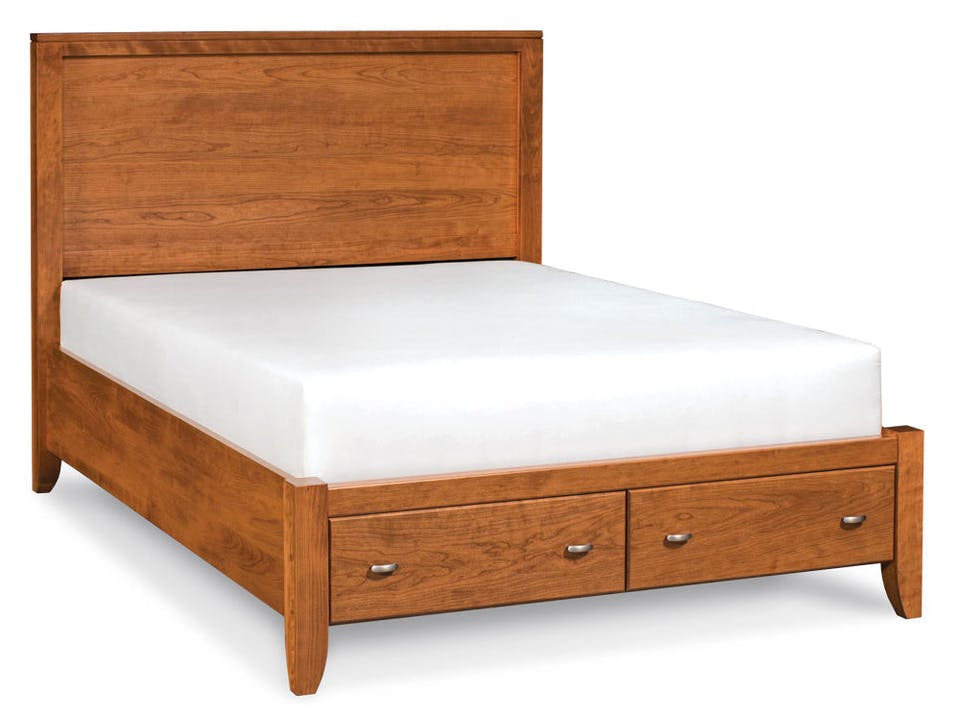 Simply Amish SBJUS-05F1 Justine Panel CA King Bed with Footboard Storage Simply Amish SBJUS-05F1 Justine Panel CA King Bed with Footboard Storage