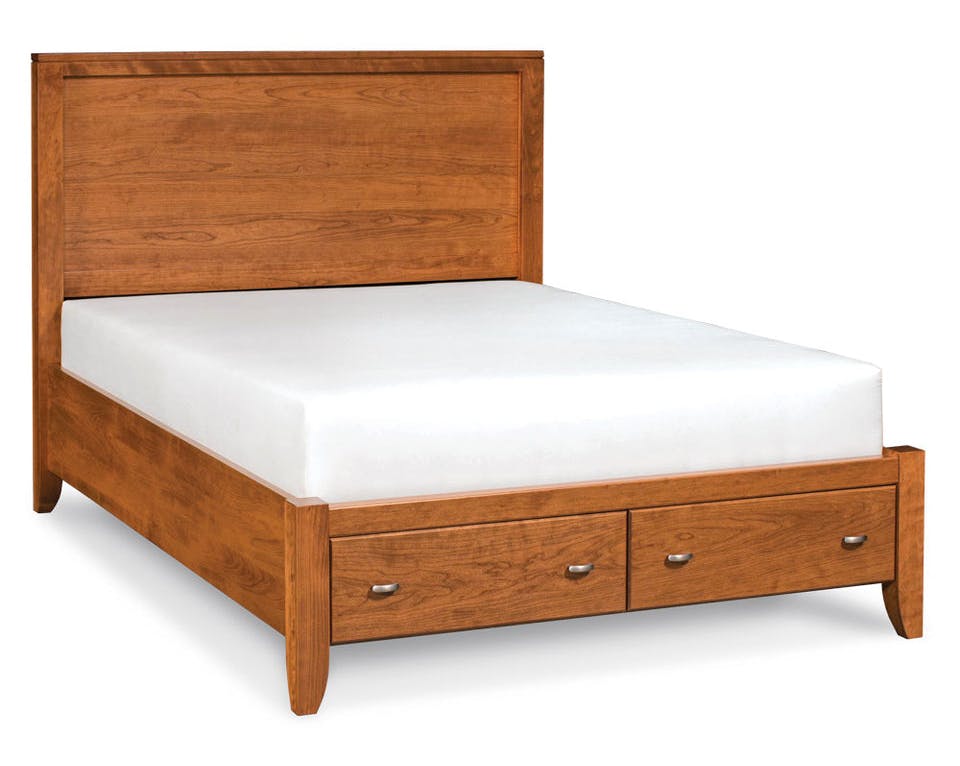Simply Amish SBJUS-05F1 Justine Panel CA King Bed with Footboard Storage Simply Amish SBJUS-05F1 Justine Panel CA King Bed with Footboard Storage
