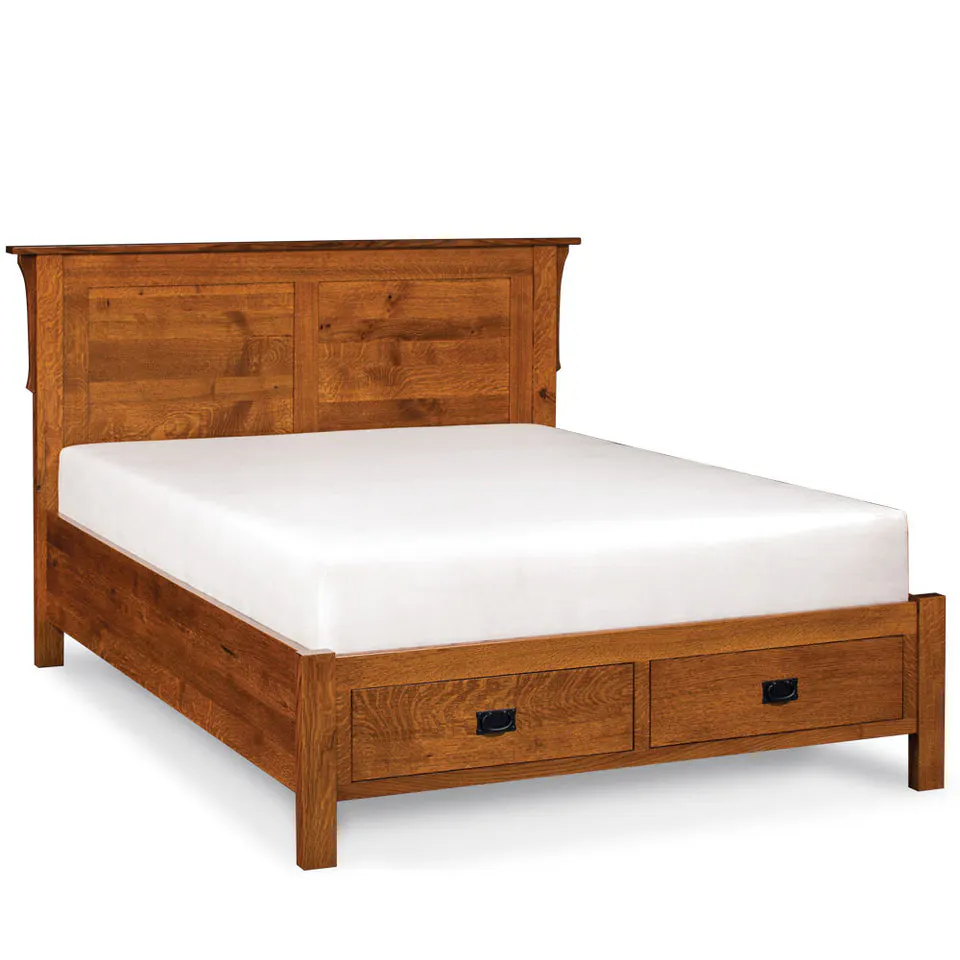 Simply Amish SBMIG-05F5 San Miguel Twin Panel Bed with Footboard Storage