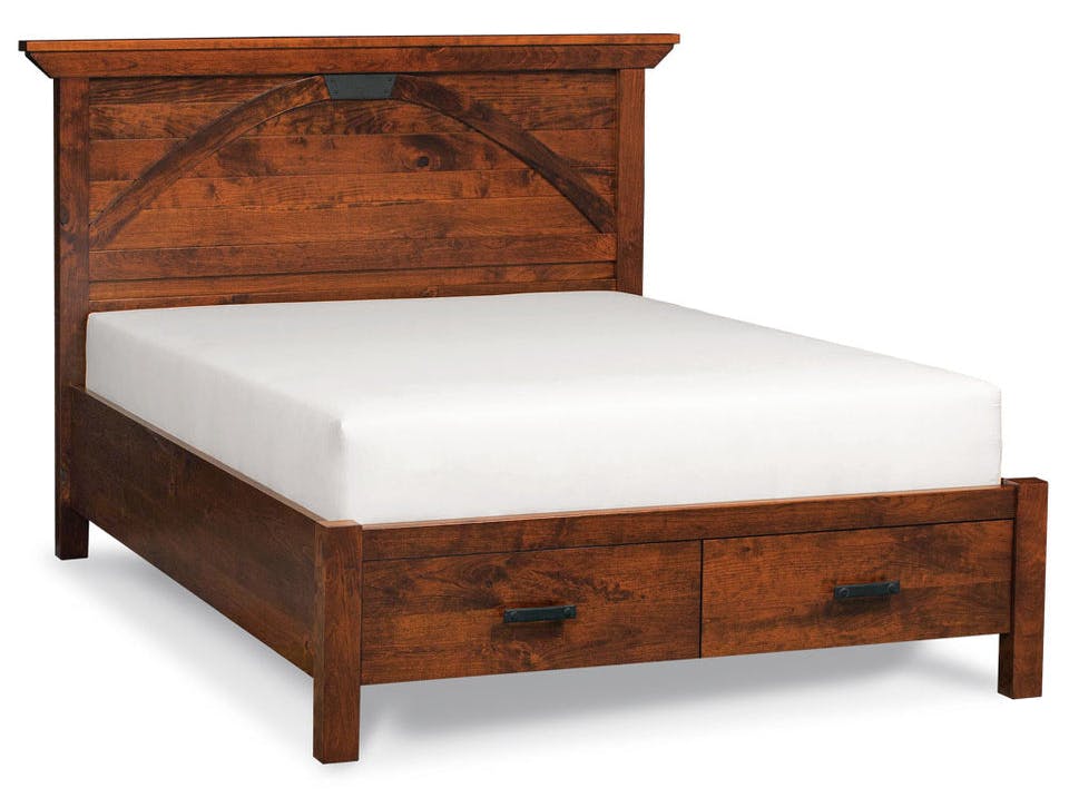 Simply Amish SBTRB-05F1 B&O Railroad Trestle Bridge CA King Panel Bed with Footboard Storage Simply Amish SBTRB-05F1 B&O Railroad Trestle Bridge CA King Panel Bed with Footboard Storage