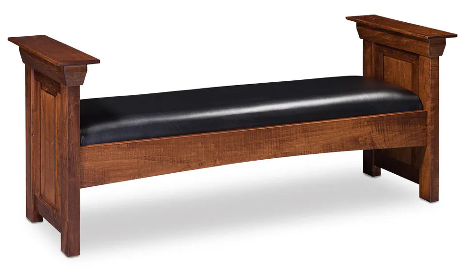 Simply Amish SCCBN-02C2-F Colburn Santa Fe Bench, Fabric Cushion Seat. Simply Amish SCCBN-02C2-F Colburn Santa Fe Bench, Fabric Cushion Seat.