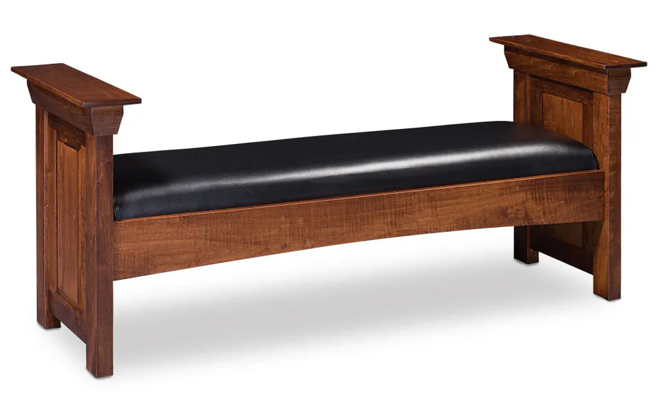 Simply Amish SCCBN-02C2-F Colburn Santa Fe Bench, Fabric Cushion Seat. Simply Amish SCCBN-02C2-F Colburn Santa Fe Bench, Fabric Cushion Seat.