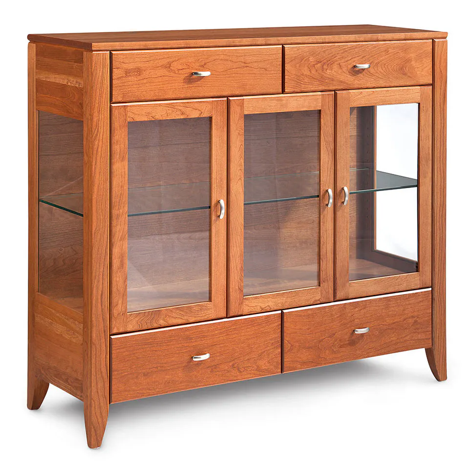 Simply Amish SCDCJS3W Justine Dining Cabinet, 3 Door w/ Wood Doors and Ends