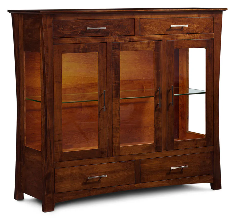 Simply Amish SCDCLO3G Loft Dining Cabinet, 3 Door w/ Glass Doors and Ends Simply Amish SCDCLO3G Loft Dining Cabinet, 3 Door w/ Glass Doors and Ends