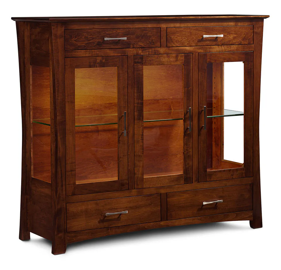 Simply Amish SCDCLO3G Loft Dining Cabinet, 3 Door w/ Glass Doors and Ends Simply Amish SCDCLO3G Loft Dining Cabinet, 3 Door w/ Glass Doors and Ends