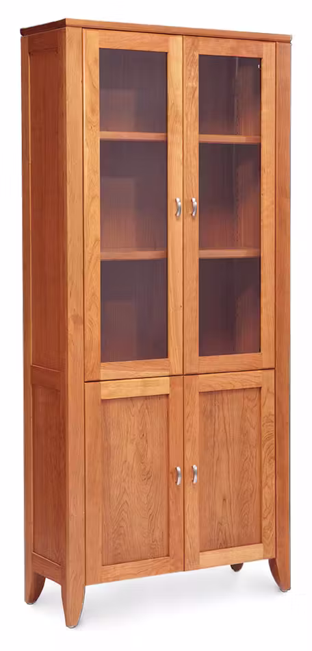 Simply Amish SCJ3672WDBC Justine Bookcase with Glass Doors on Top and Wood Doors on Bottom, 3 Adustable Shelves Simply Amish SCJ3672WDBC Justine Bookcase with Glass Doors on Top and Wood Doors on Bottom, 3 Adustable Shelves