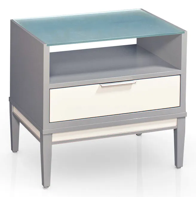 Simply Amish SNADD-11A4 Addison Extra Wide Nightstand with Glass Top and Open Cubby Simply Amish SNADD-11A4 Addison Extra Wide Nightstand with Glass Top and Open Cubby