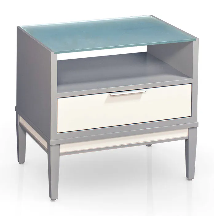 Simply Amish SNADD-11A4 Addison Extra Wide Nightstand with Glass Top and Open Cubby Simply Amish SNADD-11A4 Addison Extra Wide Nightstand with Glass Top and Open Cubby