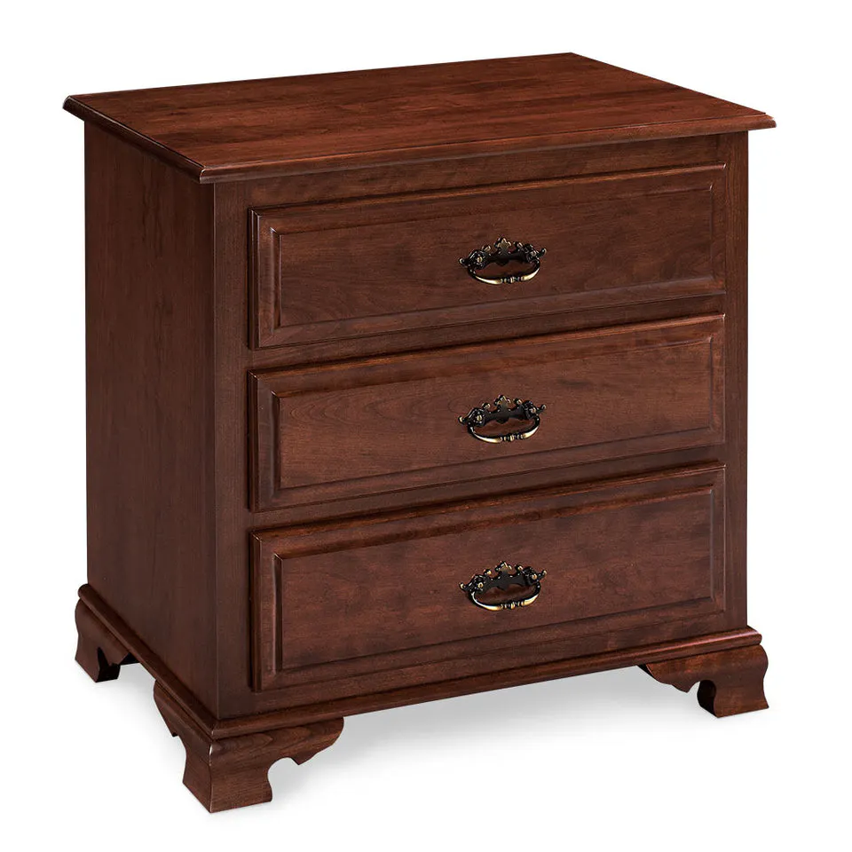 Simply Amish SNCLA-02C4 Classic Nightstand with Drawers, Extra Wide
