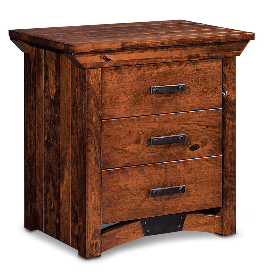 Simply Amish SNTRB-02C1 B&O Railroad Trestle Bridge Nightstand with Drawers