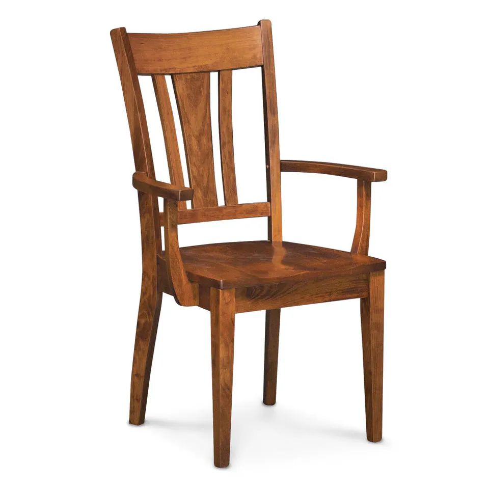 Simply Amish SPSHA-L Sheffield Arm Chair w/ Leather Cushion Seat