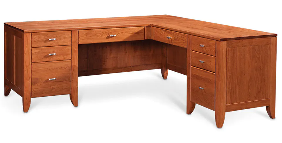 Simply Amish WDJUS-15I2/DLJUHT Justine L Shape Desk, Right Return/ Large Simply Amish WDJUS-15I2/DLJUHT Justine L Shape Desk, Right Return/ Large