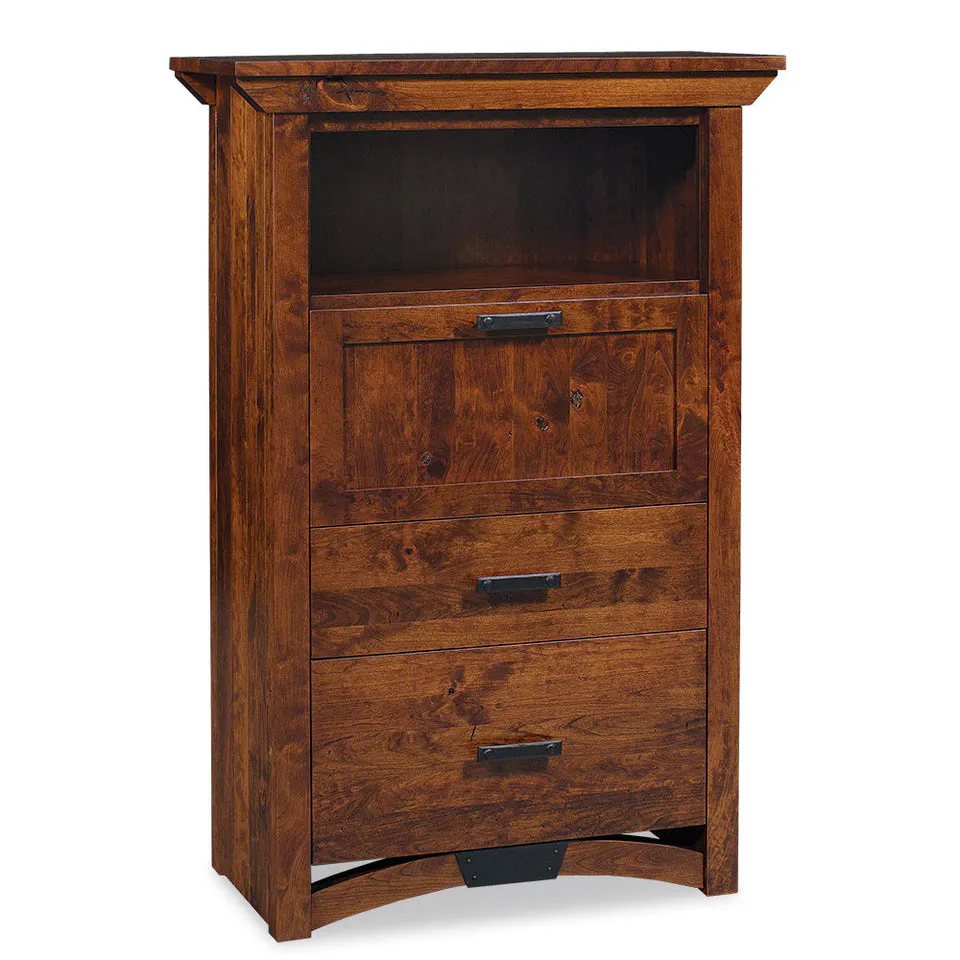 Simply Amish WDTRB-08G1 B&O Railroad Trestle Bridge Laptop Cabinet with File Drawer