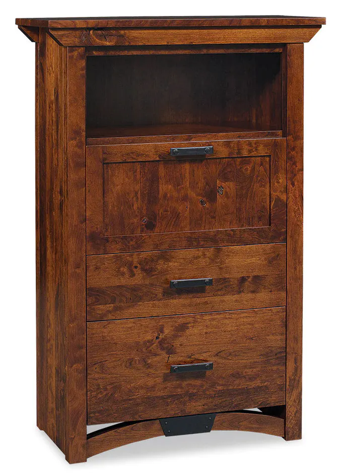 Simply Amish WDTRB-08G1 B&O Railroad Trestle Bridge Laptop Cabinet with File Drawer Simply Amish WDTRB-08G1 B&O Railroad Trestle Bridge Laptop Cabinet with File Drawer