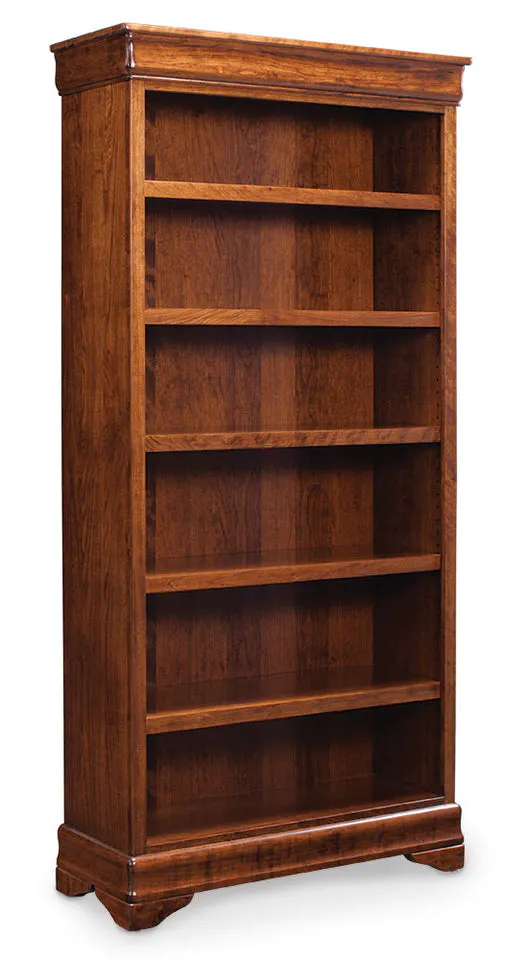 Simply Amish WOLPP-OPN-3665 Louis Philippe Open Bookcase w/ 3 Adjustable Shelves Simply Amish WOLPP-OPN-3665 Louis Philippe Open Bookcase w/ 3 Adjustable Shelves
