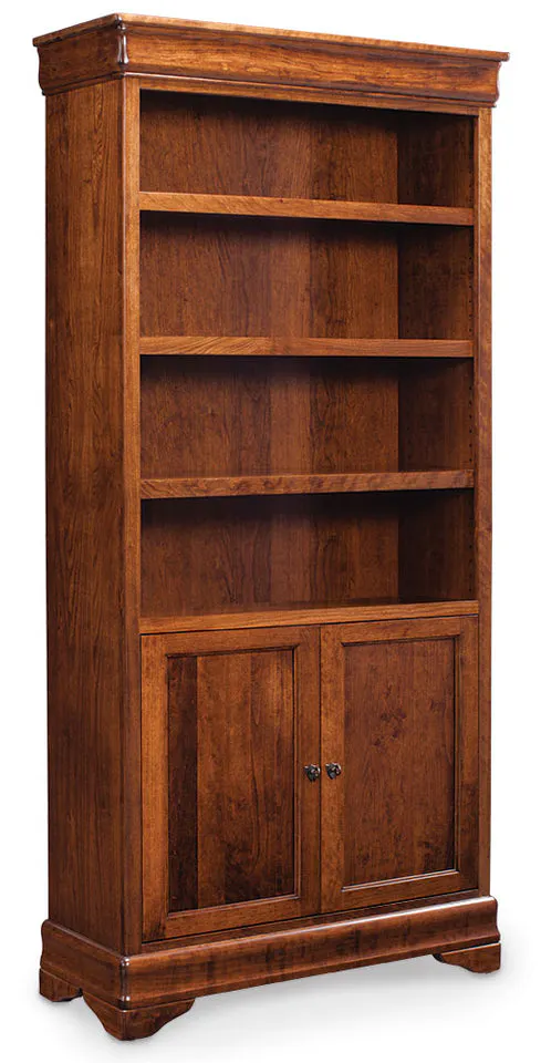 Simply Amish WOLPP-WOWD-3665 Louis Philippe Bookcase with Doors on Bottom, 3 Adjustable Shelves Simply Amish WOLPP-WOWD-3665 Louis Philippe Bookcase with Doors on Bottom, 3 Adjustable Shelves