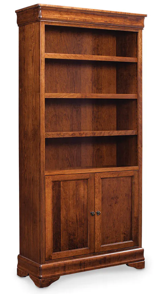 Simply Amish WOLPP-WOWD-3665 Louis Philippe Bookcase with Doors on Bottom, 3 Adjustable Shelves Simply Amish WOLPP-WOWD-3665 Louis Philippe Bookcase with Doors on Bottom, 3 Adjustable Shelves