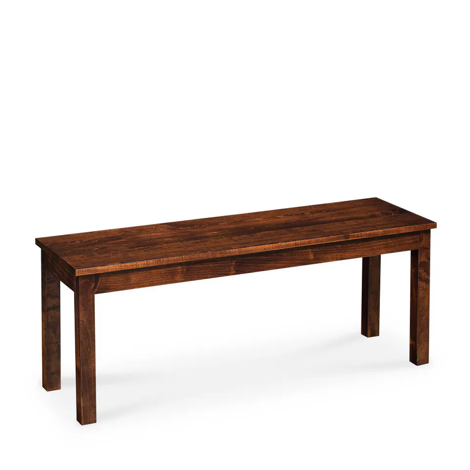 Simply Amish ECSHE-16F-L Sheffield Dining Bench, 80″ w/ Leather Cushion Seat