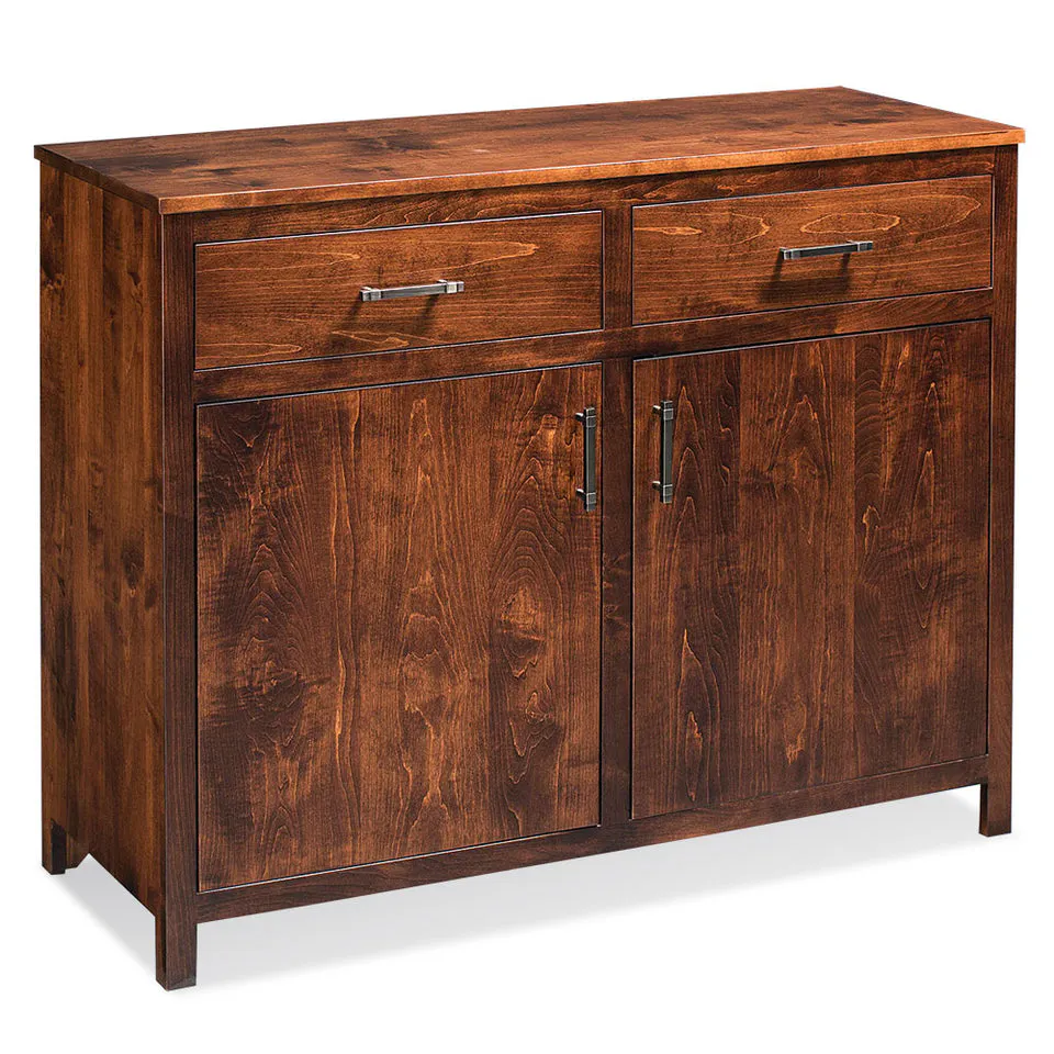 Simply Amish ESSHE-D18 Sheffield 2-Door Sideboard – One adjustable shelf on each side