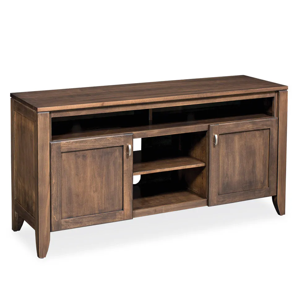 Simply Amish LEJUS-L40E Justine TV Stand with Soundbar Shelf, 74″