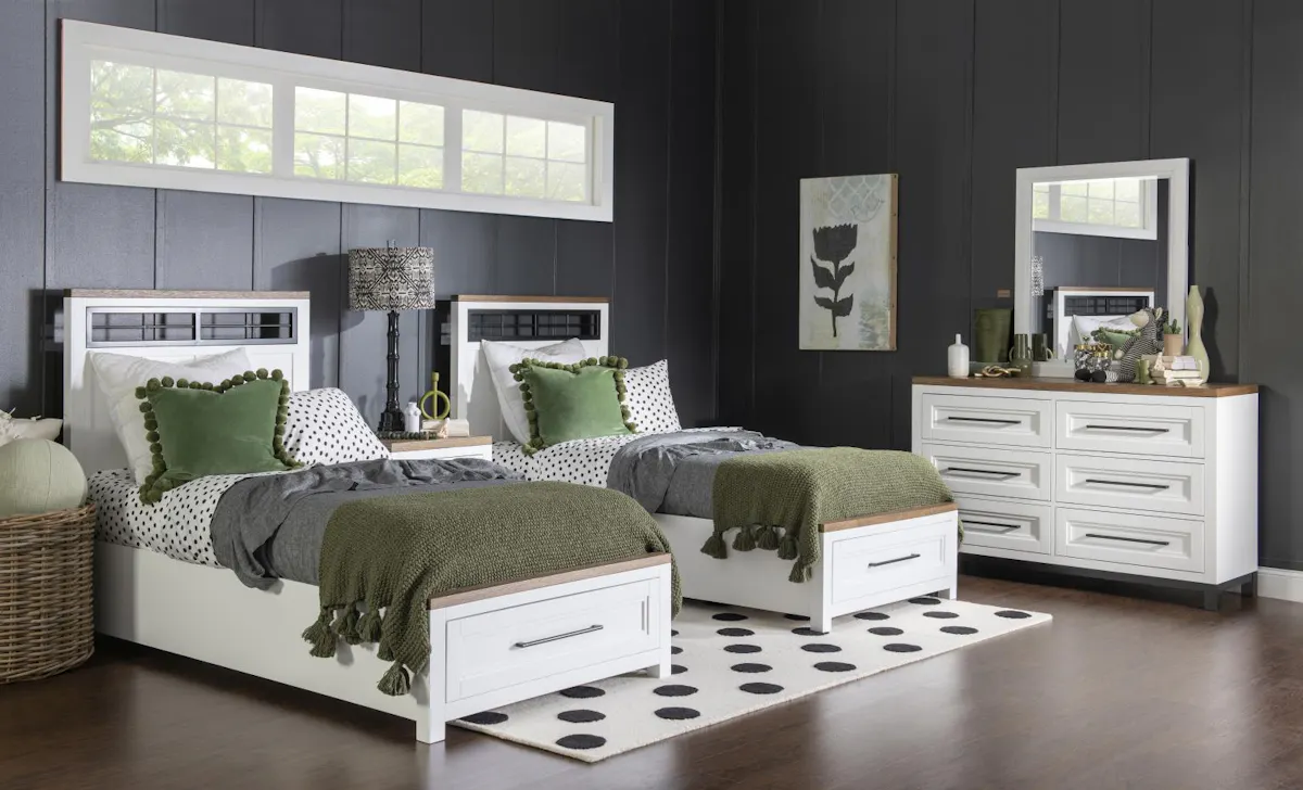 Legacy Classic Kids 1568-4203K Dutton Complete Metalwork Panel Bed w/ Storage Footboard Twin Legacy Classic Kids 1568-4203K Dutton Complete Metalwork Panel Bed w/ Storage Footboard Twin