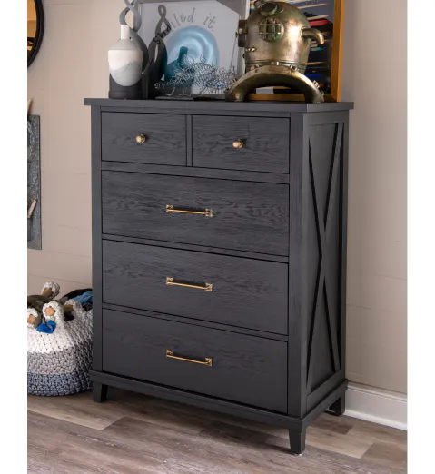 Legacy Classic Kids 1860-2200 Flatiron Black Drawer Chest Legacy Classic Kids 1860-2200 Flatiron Black Drawer Chest